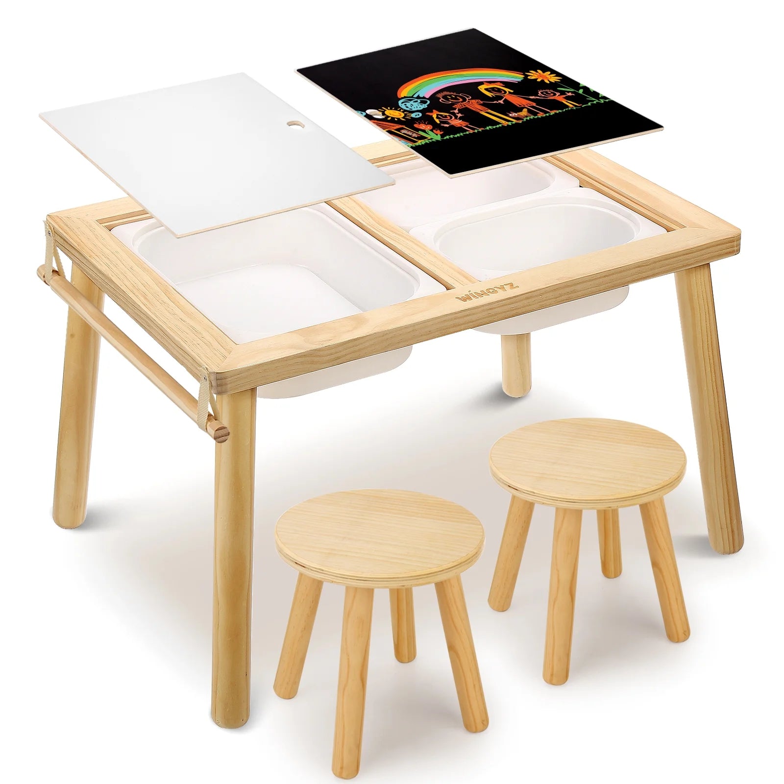 Wooden Kids Activity Table with Storage